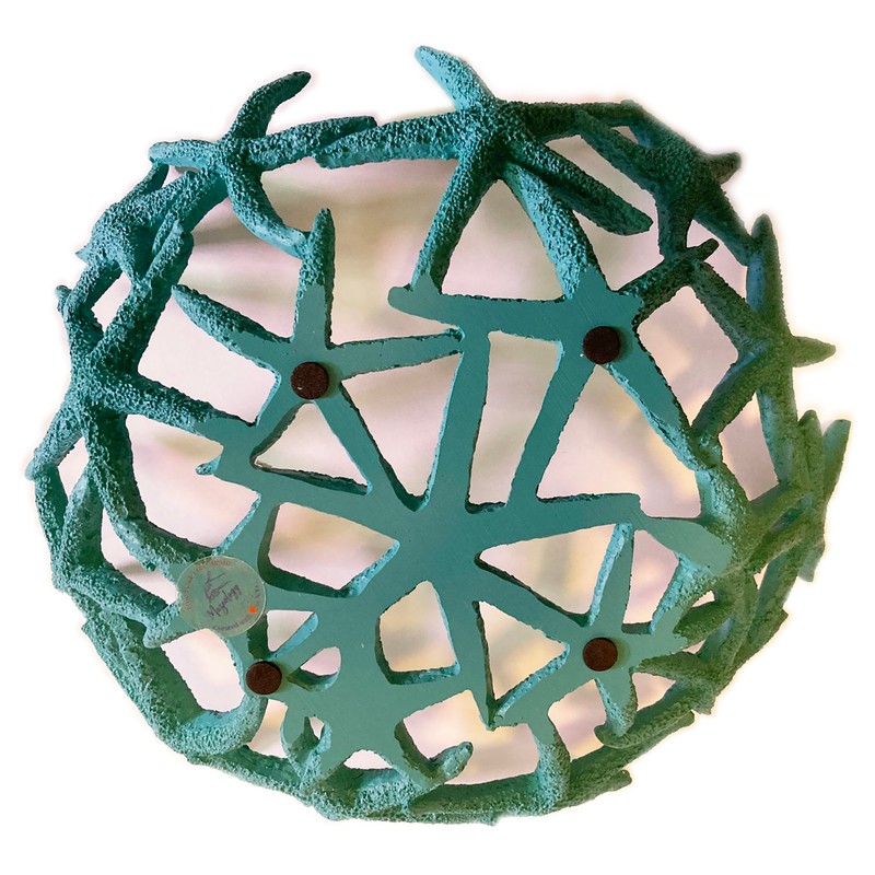 Mazeology Nautical Beach Seashore Starfish Centerpiece Bowl 11” Diameter Cast