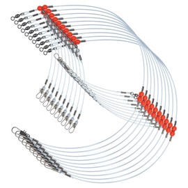 12pcs/lot Stainless Steel Fishing Rigs Wire Leader Rope Line Swivel String Hooks Balance Bracket Fishing Tackle Accessories (2RD(21.7inch)-Blue)