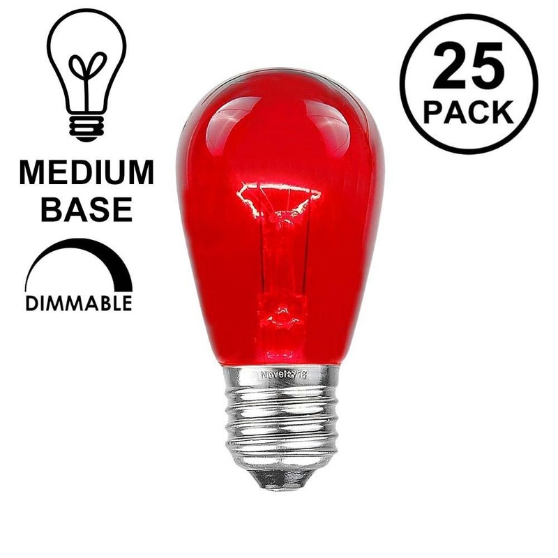 Novelty Lights 25 Pack S14 Outdoor Patio Edison Replacement Bulbs,