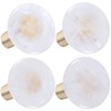 mookaitedecor Set of 4 Clear Quartz Round Crystal Cabinet Knobs