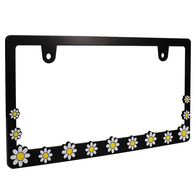 DAISY License Plate Frame, 3D Floral Pattern, Matte, License Frame,