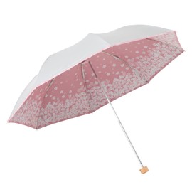 LIEBEN-0590 (0577) Parasol, Lightweight, Foldable, For Both Rain and Shine, UV Protection, Light Blocking, Thermal Blocking, Cool Umbrella,, Sakura Pink