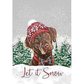 Labrador Chocolate - Best of Breed - HHS Merry Christmas Garden Flag