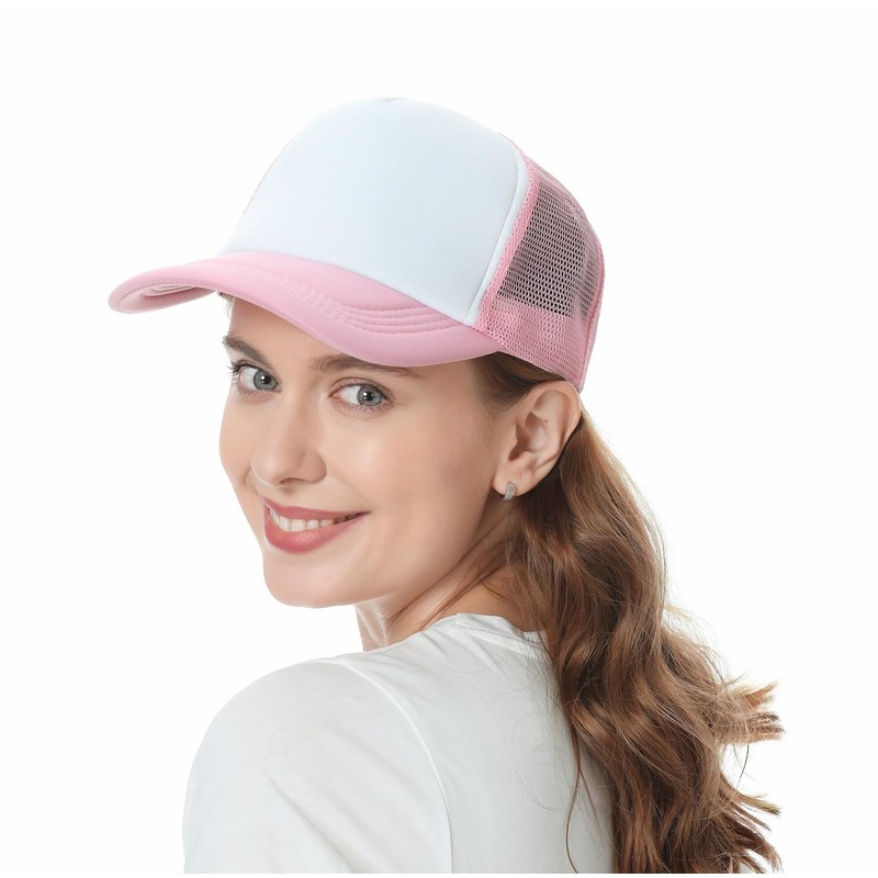 TOPTIE Blank 5 Panel Trucker Hat Foam Front Mesh Back