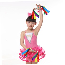 Yardwe 2pcs Props Dance Party Shaker Shakers Accessories Ball Cheer Gymnastics Pom Ribbon Sticks Trundle Bed Kids Pom Poms Pompom Mini Trampoline Dog Key Chain Handheld Flower Stick Child