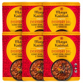 Maya Kaimal Foods - Organic Indian Everyday Dal - Kidney Bean 10oz - Fully Cooked with Carrots and Tamarind - Vegan - Microwavable - Ready to Eat - Pack of 6