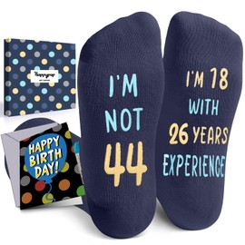 HAPPYPOP 44th Years Old Birthday Gifts for Men - Socks for 44 Year Olds, Gift Ideas for 44 Year Old Man Woman, 44th Birthday Socks