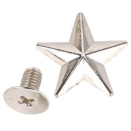 30 Sets Star Studs Star Rivets Screw Zinc Alloy 14mm Star Studs and Spikes Metal Leather-Craft DIY for Shoes Bags Clothing Decoration(Silver)