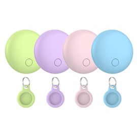 Air Tags Tracker 4-Pack, Item Finders Work for Apple Find My APP(iOS Only) Tracker Tags for Keys, Luggage, Backpack etc,Replaceable Battery Last 1 Year, Loud Beep, IP67 Waterproof with Holder Keychain