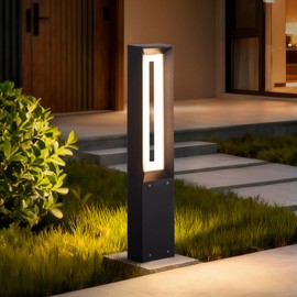 PAKEDANDUN Outdoor Path Light, 31.5" Pathway Walkway Lights Hard Wired, Waterproof Landscape LED Bollard Lighting Yard Lawn Lamp 3000K Ground Lantern Outside for Garden Sidewalk Patio Decoration