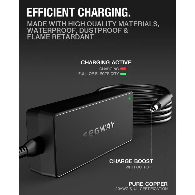 42V AC/DC Adapter Compatible with Segway Ninebot MAX G30P G30LP