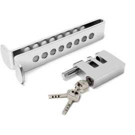 ECHOZONE General Car Anti-Theft Brake Clutch Lock, Heavy Duty Stainless Steel, Portable, Key Lock, Automotive Steering Wheel Locking Device, Silver