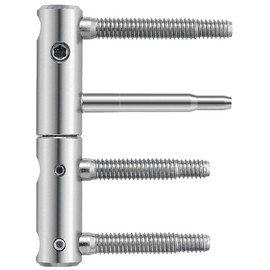 Gedotec Door Hinges 3-DIM Adjustable Drilling Tape 2-Piece | Wheels Diameter 20 mm | Door Hinge for Rebated Heavy Wooden Doors & Room Doors | Galvanised Steel | 1 Piece - Door Hinge Two-Piece for