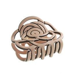 Vingtaine H7133 Rose Hair Claw Openwork Simple Office Hair Clip Hair Accessory, Pink