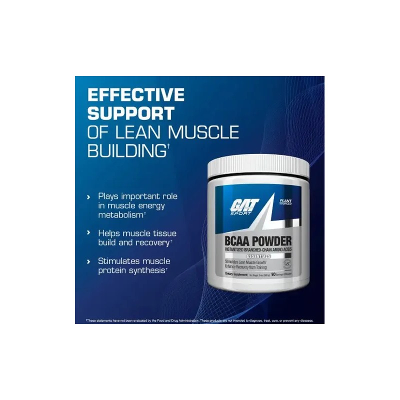 Aminoacidos Bcaa Powder Gat Sport 50 Servicios