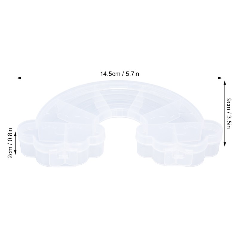 10Pcs Rainbow Shaped Transparent Storage Box Dust Proof Storage Box