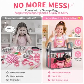 Cogwak Kids Real Cooking Sets Montessori Mini Kitchen Toys for Kids 8-12