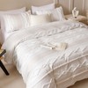 honey qiao Boho Beige Comforter Queen Set Striped Comforter 3