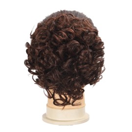 Synthetic Messy Hair Bun Elastic Drawstring Curly Bun Short Ponytail Extension Hairpieces for Women Daily Use (Dark Bown to Dark Auburn Brown)