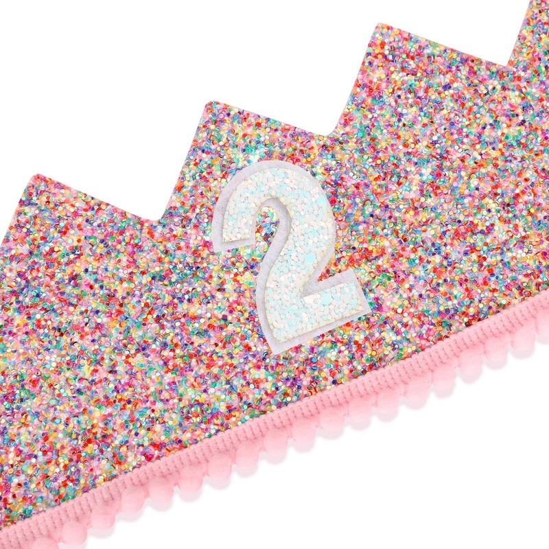 Eoopoon Rainbow Half Birthday Crown Hat - Party Decoration for