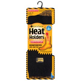 HEAT HOLDERS Mens 1 Pair Workforce 2.3 TOG Reinforced Heel and Toe Work Wear Socks Black 6-11