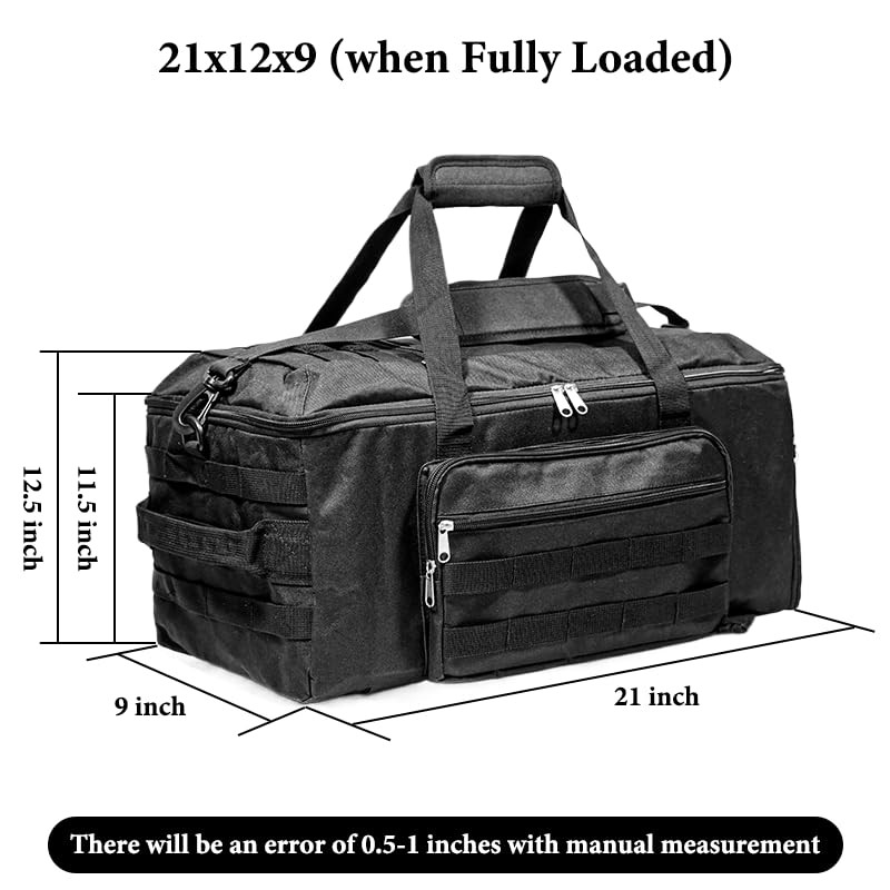 3-in-1 Tactical Duffle Backpack - 50L Large Gym Bag with