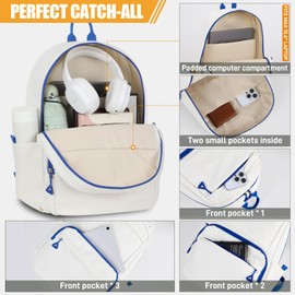 FIORETTO School Bag Lightweight School Backpack Rucksack Bag for Women Teenage Girls Boys, Water Resistant 15.6 Inch Laptop Backpack Bookbag Secondary College Work Travel