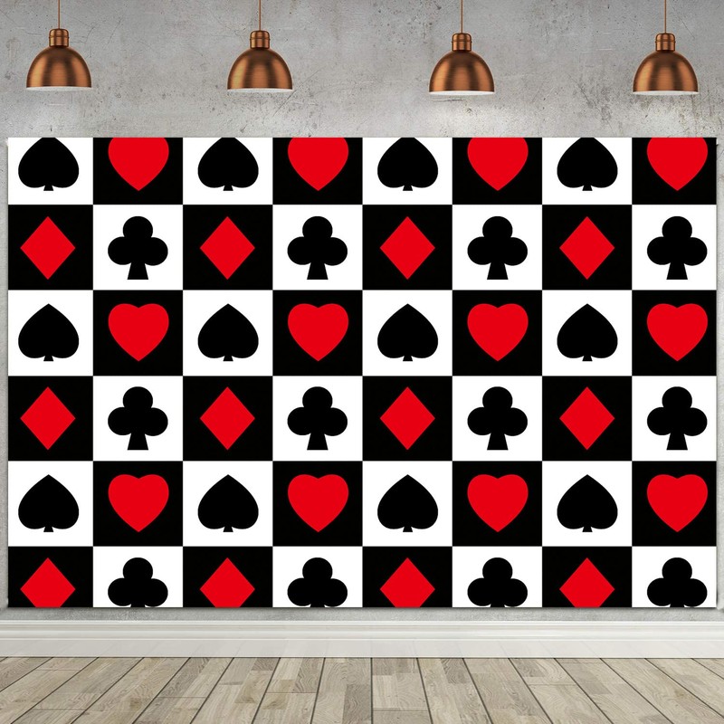 Poker Casino Themed Backdrop 5x3ft