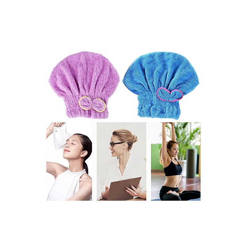 2 toallas de microfibra para secar el cabello, turbante ultra