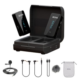 BOYA Wireless Lavalier Microphone for Cameras Phone DSLR Camcorder Clip on Lapel Mic for Video Recording Live Streaming YouTube Interview BY-XM6-K1