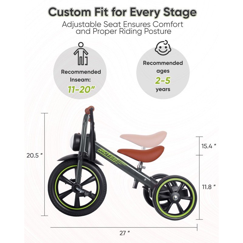 RIDYEE Toddler Tricycle for 2 to 5 Years, Trike for