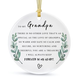 to My Best Grandpa Ornament Gifts from Granddaughter 2024, Christmas Ornament Gift for Grandfather, Grandpa Birthday Gift from Grandson Ornament Xmas Present with Gift Box