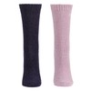 MeMoi Solid Chenille Crew Sock 2 Pair Pack Black-Gray 9-11