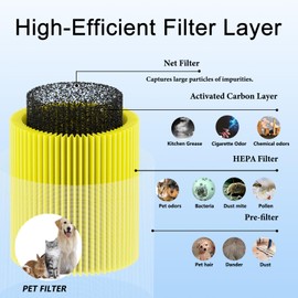 WOCASE 2 Pack AP401 AP402 AP403 H13 HEPA Air Purifier Replacement Filters for Pets Odors,Compatible with Dayette AP401 AP402 and JOWSET AP402 AP403 Air Purifier
