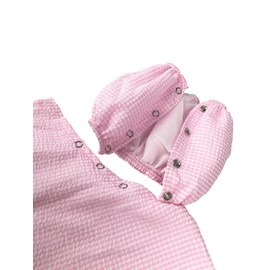 THOVSMOON Toddler Kids Gingham Seersucker Flotation Device Cover Baby Swim Puddle Jumper Cover Life Jacket/ Life Vest (Pink)