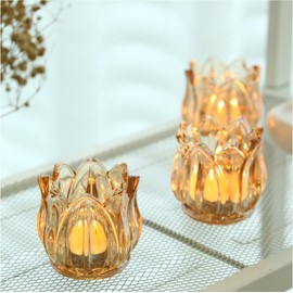 GOLDEAL 12Pcs Gold Votive Candle Holders, Thick Glass Tea Light Candle Holder Bulk, Tealight Candle Jars for Wedding Table Decor, Party Supplies, Bridal Shower Decorations, Centerpieces for Tables