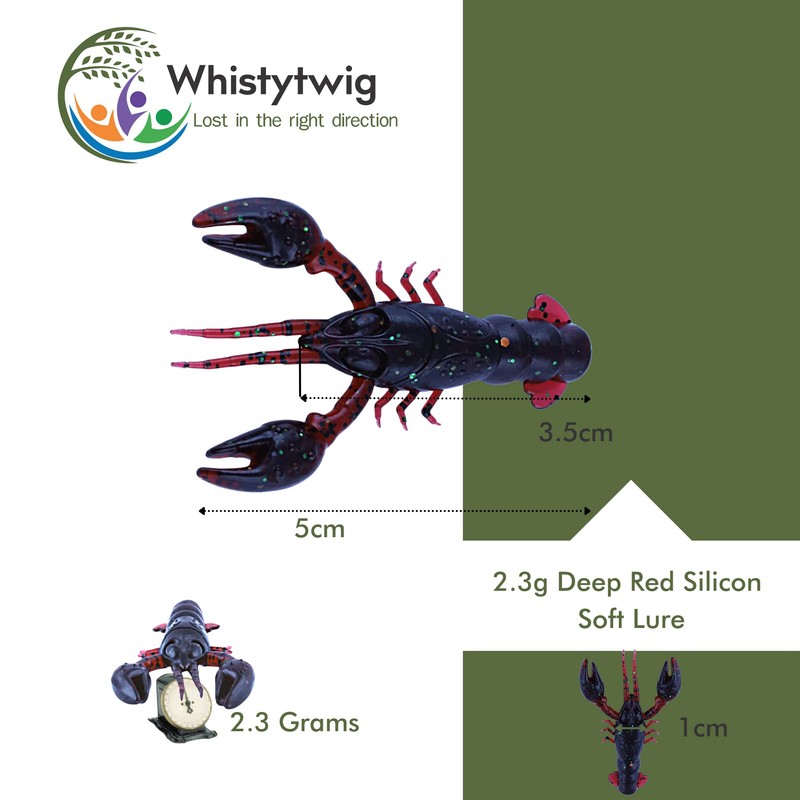 5cm Natural Lifelike Yabby, Soft Crayfish Fishing Lures with Realistic