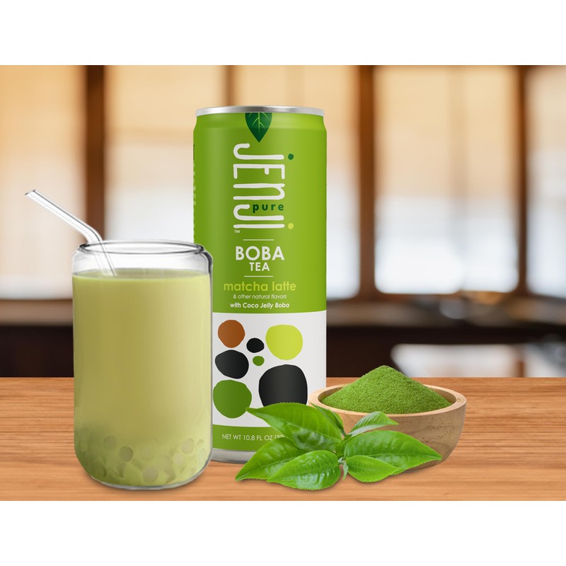 Jenji Pure Boba Tea, Matcha Latte Flavor | 10.8 fl