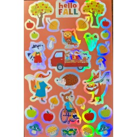 CREATOLOGY THANKS GIVING, FALL, APPLES, OWLS, LEAVES,  ONE SHEET BEAUTIFUL STICKERS #FAL03