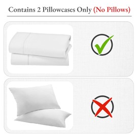 California Design Den California Design Den Standard Queen Size Pillowcase Set - 400 Thread Count, 100% Cotton Sateen, Set of 2 Pillow Covers, Breathable, Cooling, Soft for Quality Sleep - Bright White