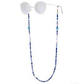 KELITCH Heishi Pearl Glasses Chain Cords Cord Smiley Sunglasses Chain Glasses Holder Strap Retaining Cords, 14a
