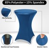 FestiCorp Spandex Blue Table Cover, Cocktail Fitted Tablecloths, Round Highboy
