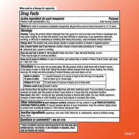 Quality Choice Sugar Free Fiber Powder Naturally Derived Vegetable Formula 48 Doses Orange Flavor