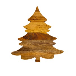 Affinity Decor Wood Cutting Board for Kitchen Christmas Snow Leaf Tree Shaped Wooden Cutting Board with Handle & Grooves, Decorative cutting board for Cheese and Charcuterie Platter 14"L x 13"W