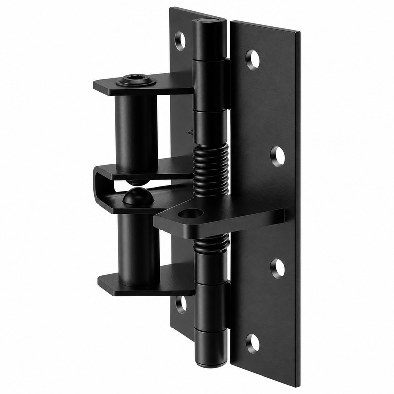 Black Spring-Loaded Door Hinge for Door Hardware Replacement – 4-Inch