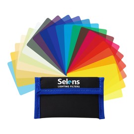 Selens 20PCS Lighting Gels Filter Light Gel Camera Film Sheets Color Correction for LED Video Flash DSLR, 9.5x6.5cm Transparent Overlays Plastic Photography Props Photo Studio Reading Craft