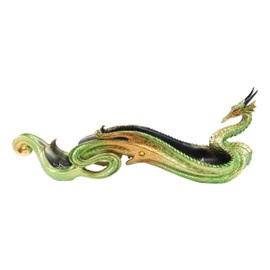 Ebros Gift Jade Emerald Green Dragon Serpent Pagoda Bridge Long Body Incense Burner Holder Figurine 12" Long Fantasy Mythical Dungeons and Dragons Home Aromatherapy Decorative Accent Statue