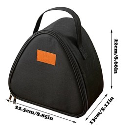 SEABABOO Large Triangular Lunch Bag 22.5 x 13 x 22 cm Thermal Bag Lunch Bag Cooler Bag Picnic Sandwich Lunch Bag for Men Women Office Picnic School (Black, 22.5 x 13 x 22 cm)