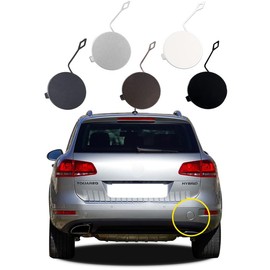 Goholy Car Rear Bumper Tow Hook Cover Compatible with VW Touareg 2011 2012 2013 2014 Trailer Cover Cap 7P6807450 Small Lid Towing Eye Cap Silver Right Passenger Side