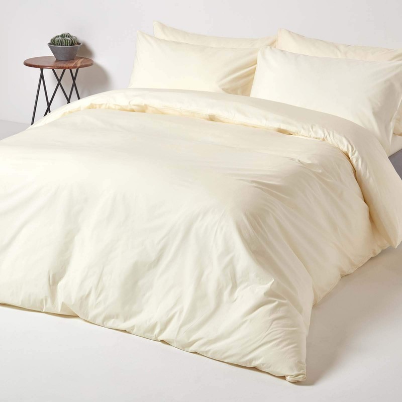Homescapes 200 Thread Count Plain Cream Flat Sheet - Single